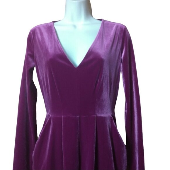 Candie's Women's XS Pink/Purple Long Sleeve Stretch Velvet/Velour Romper - Picture 2 of 4